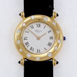 Chopard-Damenarmbanduhr Fa. Chopard, Genève. 750/- Gelbgold, gestemp. Gewicht: 34,4 g. Auf d