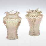 Paar Vase mit dreifach eingedrückterm Rand Wohl Loetz Wwe Klostermühle um 1903. - Nautilus