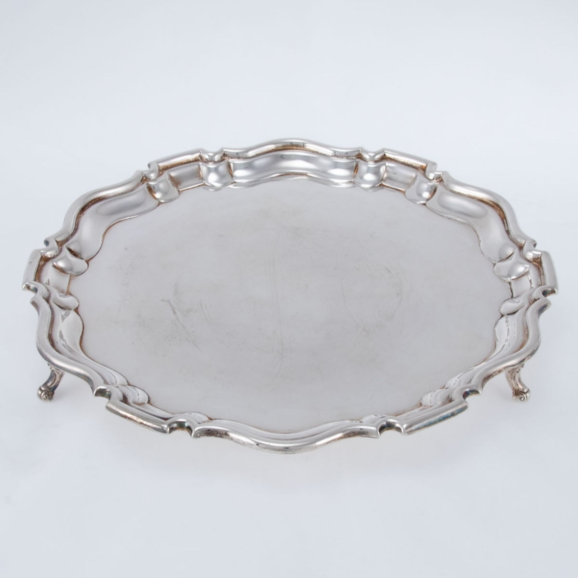 Salver Sheffield/England, um 1919/20. 925er Silber. Punzen: Herst.-Marke, Stadt- und Feingeha