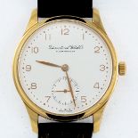 IWC-Herrenarmbanduhr in Gelbgold Fa. International Watch Co., Schaffhausen. Modell: Kleine Po