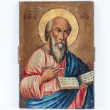 Ikone Russland, 19. Jahrhundert. - Heiliger Evangelist Matthäus - Tempera/Holz. 40,2 x 28 cm