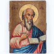 Ikone Russland, 19. Jahrhundert. - Heiliger Evangelist Matthäus - Tempera/Holz. 40,2 x 28 cm