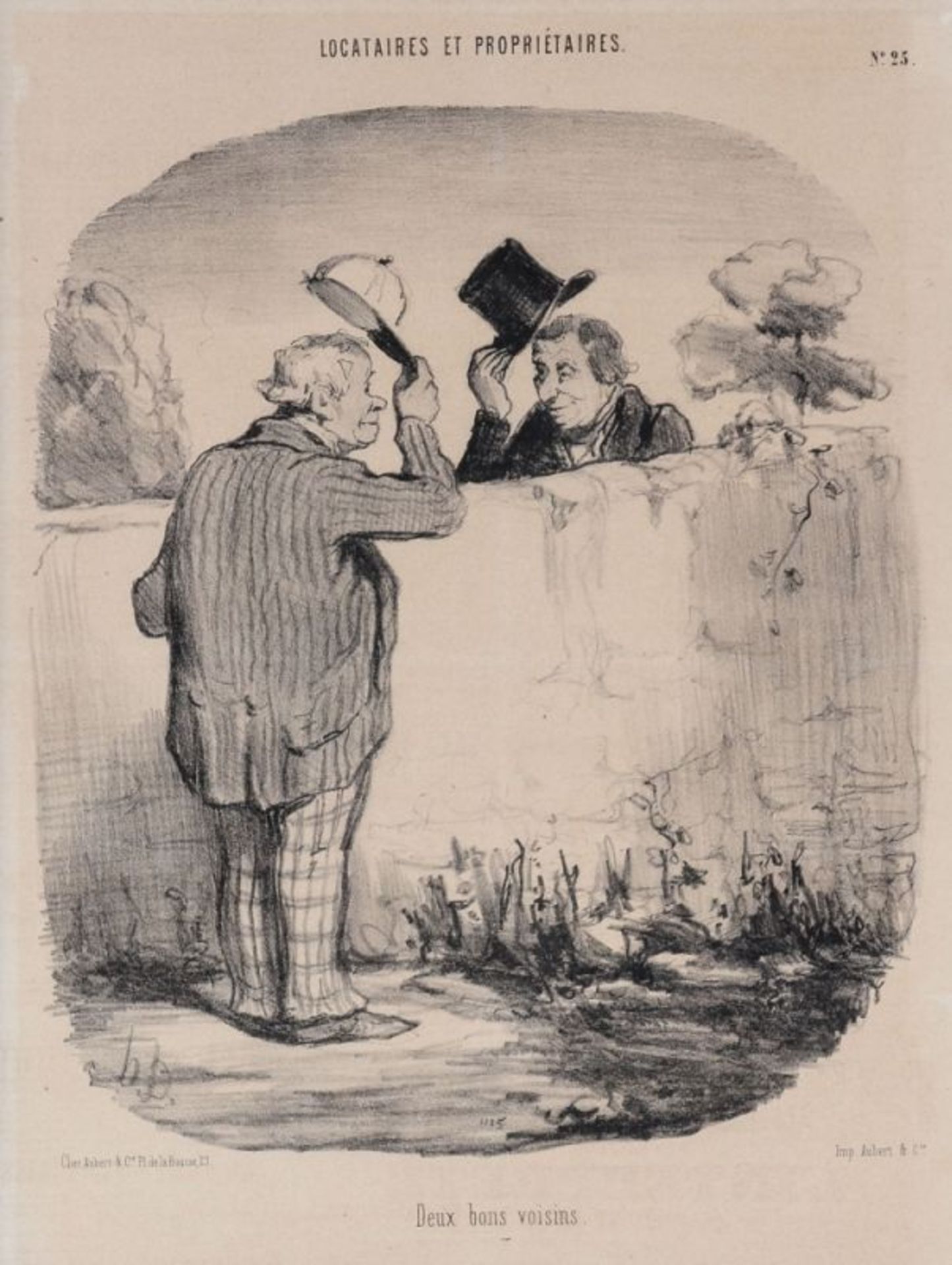 Honoré Daumier 1808 Marseille - 1879 Valmondois - "Deux bons voisins" (Zwei gute Nachbarn, 1
