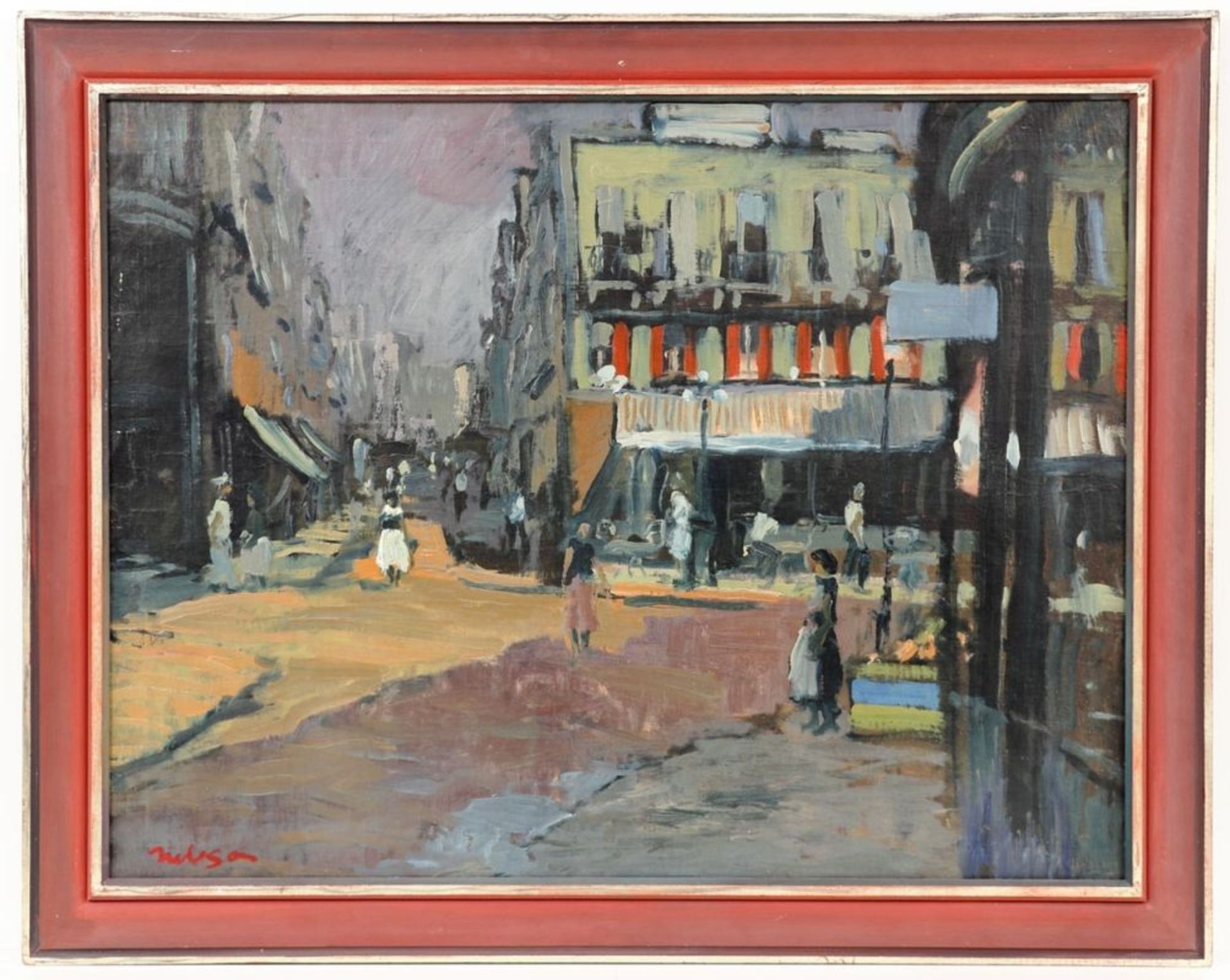 Willy Nilsson 1920 Kopenhagen - Pariser Straßenszene - Öl/Lwd. Doubl. 72 x 94 cm. Sign. l. - Image 2 of 2