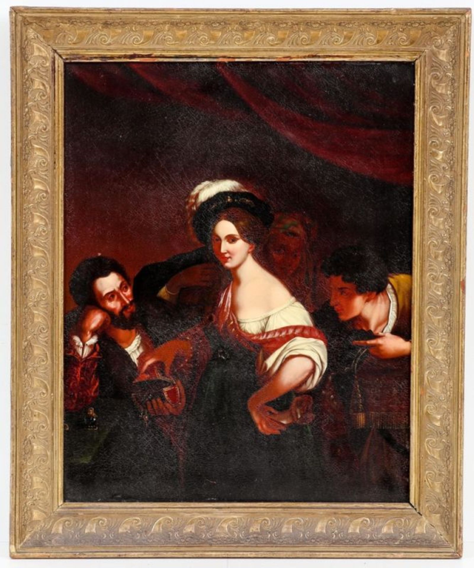 Xavier Sigalon 1787 Uzès - 1837 Rom - Die junge Kurtisane (la jeune courtisane) - Öl/Zink. - Image 2 of 2