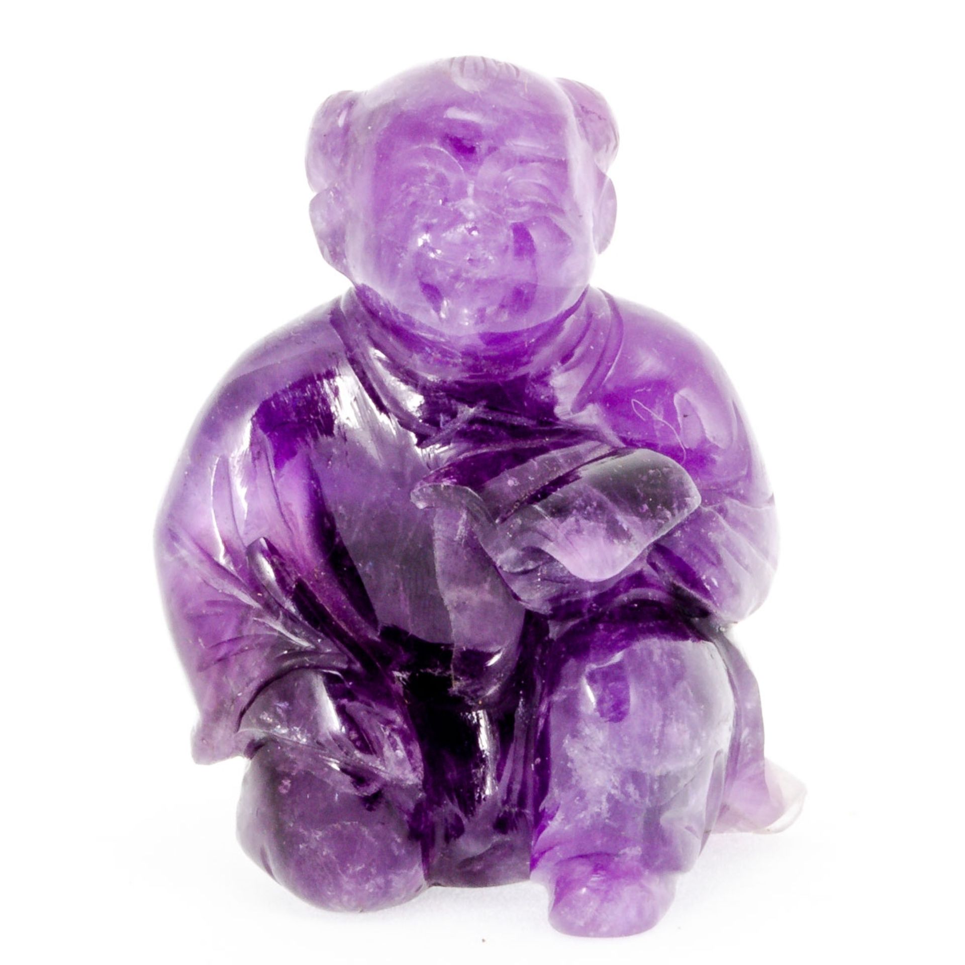 Junger buddhistischer Mönch China, 20. Jahrhundert. Amethyst. H. 5,5 cm. Junger Mönchsschü