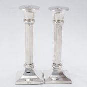 Paar Tafelleuchter / Pair Candle Sticks Arthur Möhrle/Schwäbisch Gmünd. 925er Silber. Punz