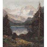 Otto Pippel 1878 Lodz - 1960 Planegg - "Blick auf den Dachstein mit Gosausee" - Öl/Lwd. 80 x