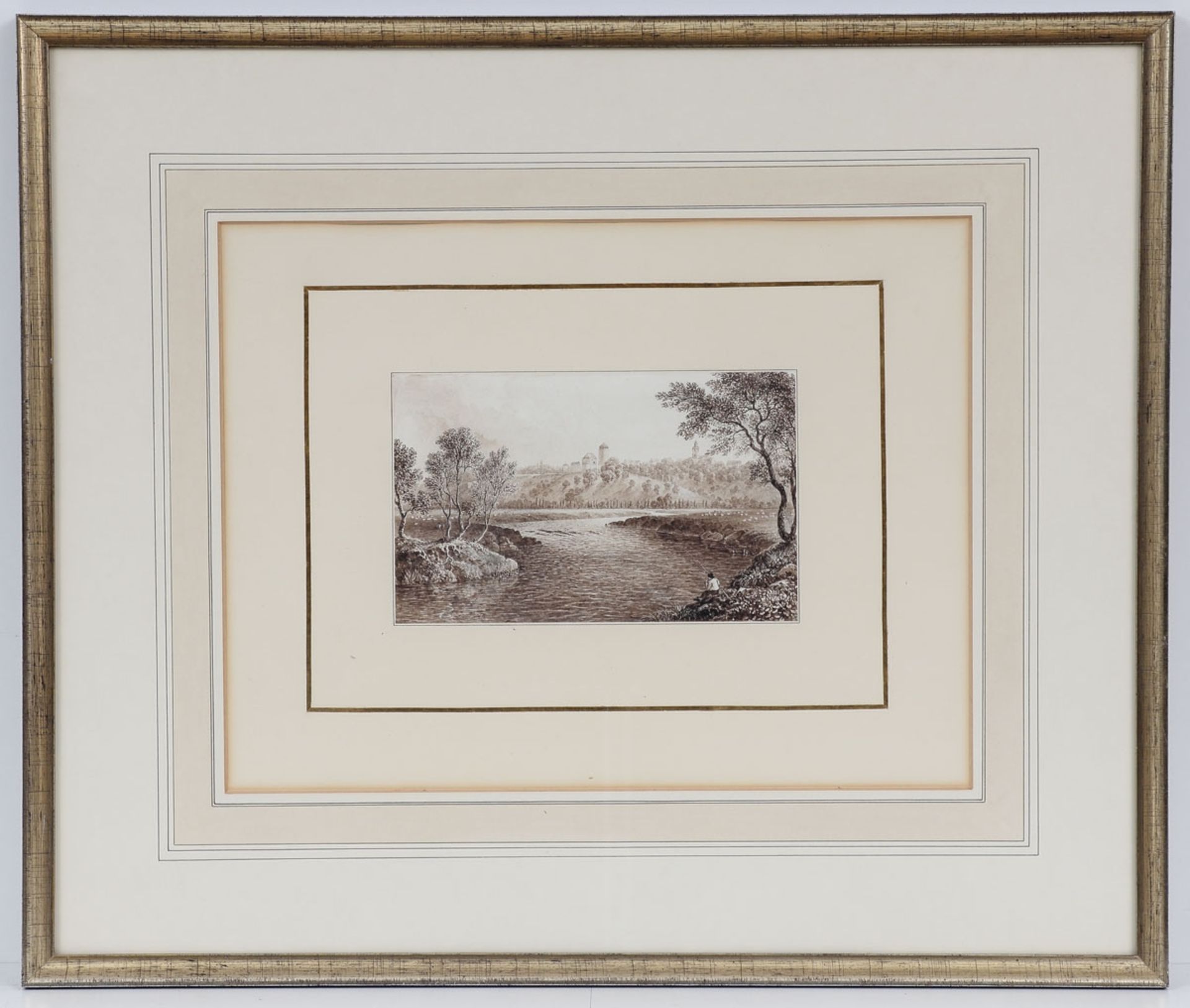 Robert Batty 1789 London - 1848 London - Trendelburg - Tusche/Papier auf Unterlegkarton. 12,5 - Image 2 of 2