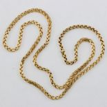 Sautoir - Satiniertes Collier im geflochtenen Vierkant-Muster 750/- Gelbgold, gestemp. Gewich