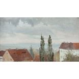 Adolf Friedrich 1824 Dresden - 1889 Dresden - Weite Landschaft mit Blick über Häuser - Öl/
