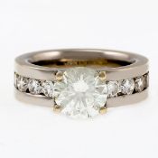 Ausgefallener Brillantring von 2.65 ct mit Brillanten 585/- Weißgold, gestemp. Gewicht: 11,9