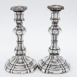 Paar Tafelleuchter Robert Gainsford/Sheffield/England, um 1870. 925er Silber. Punzen: Herst.-