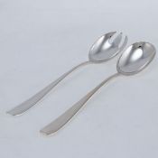 2tlg. Mid Century Salatbesteck 925er Silber. Punzen: Herst.-Marke, 925. L. 24,3 cm. Gew.: 270