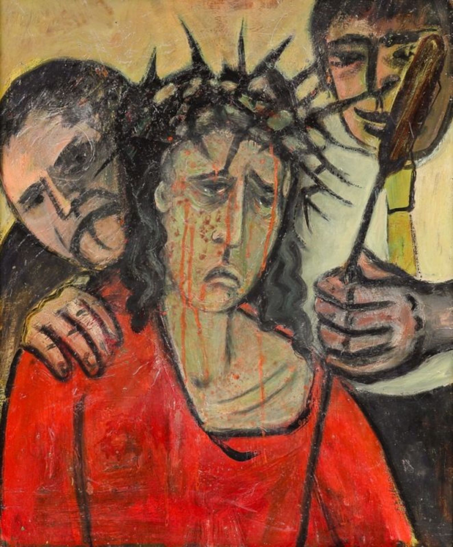 Hanns-Joachim Klug 1928 Hannover - 2013 Hannover - "Ecce Homo" - Öl/Hartfaser auf Hartfaser.