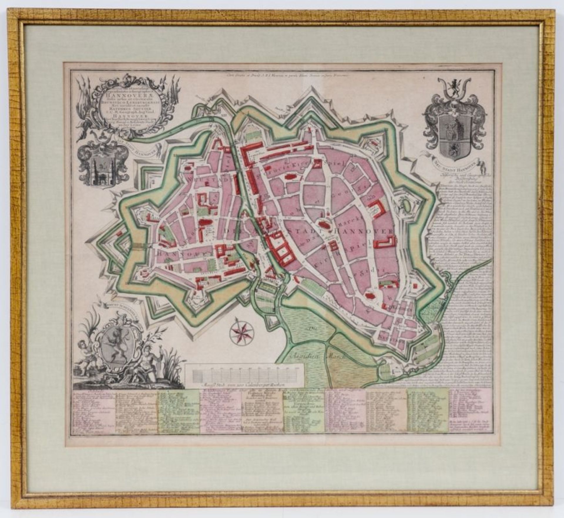 Georg Mathäus Seutter 1678 - 1757 - "Accurata et novissima repraesentatio ichnographica Hann - Image 2 of 2