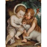 Künstler des 17./18. Jahrhunderts - Christus und Johannes der Täufer als Kinder - Öl/Kupfe