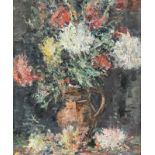 Alexander Wolfgang 1894 Arnstadt - 1970 Gera - Blumenstillleben - Öl/Hartfaser. 60 x 50 cm.