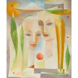 Julius Wilhelm Blume 1913 Wesel - 1987 Duisburg - Kubistische Komposition mit zwei Frauen - Öl/