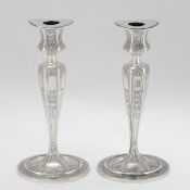 Paar Jugendstil Tafelleuchter Tiffany & Co/New York/USA, um 1910. 925er Silber. Punzen: Herst