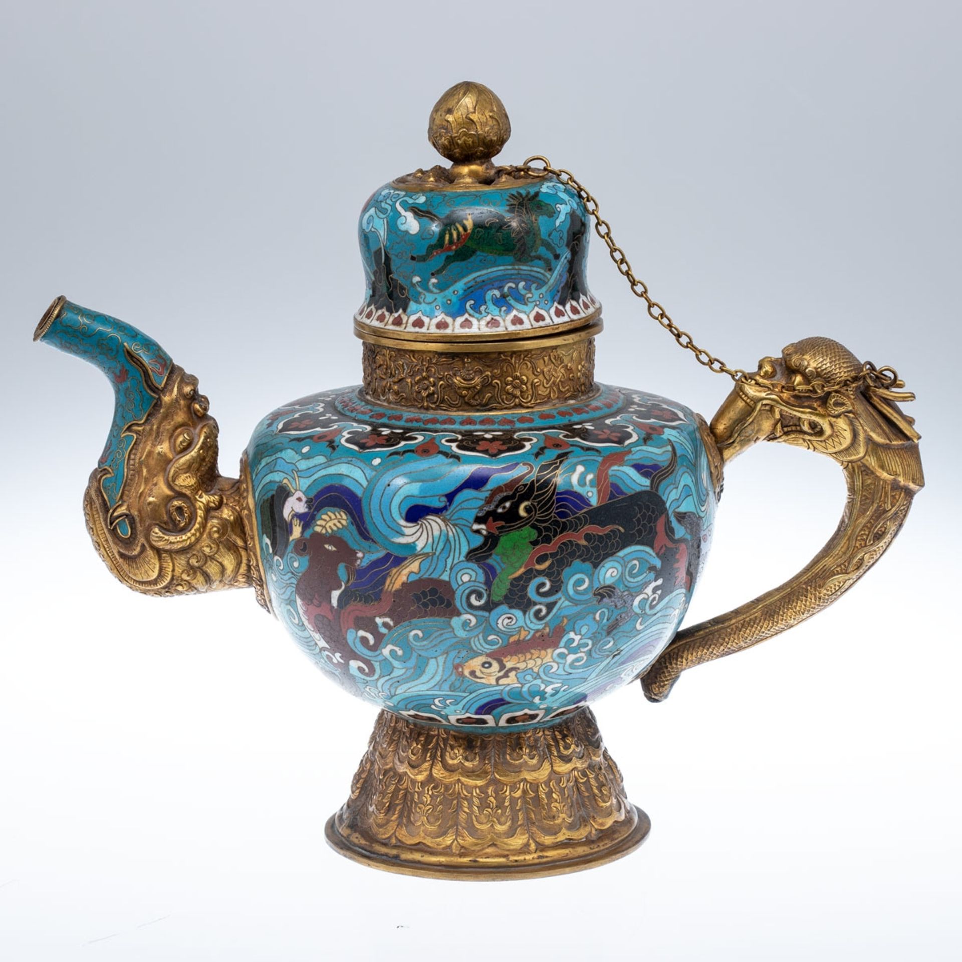 Cloisonné-Teekanne Tibet, frühes 19.