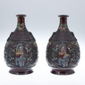 Paar Vasen China, Qing-Dynastie, 19.