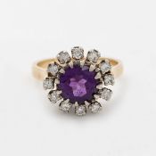 Amethystring und Diamanten 1960er