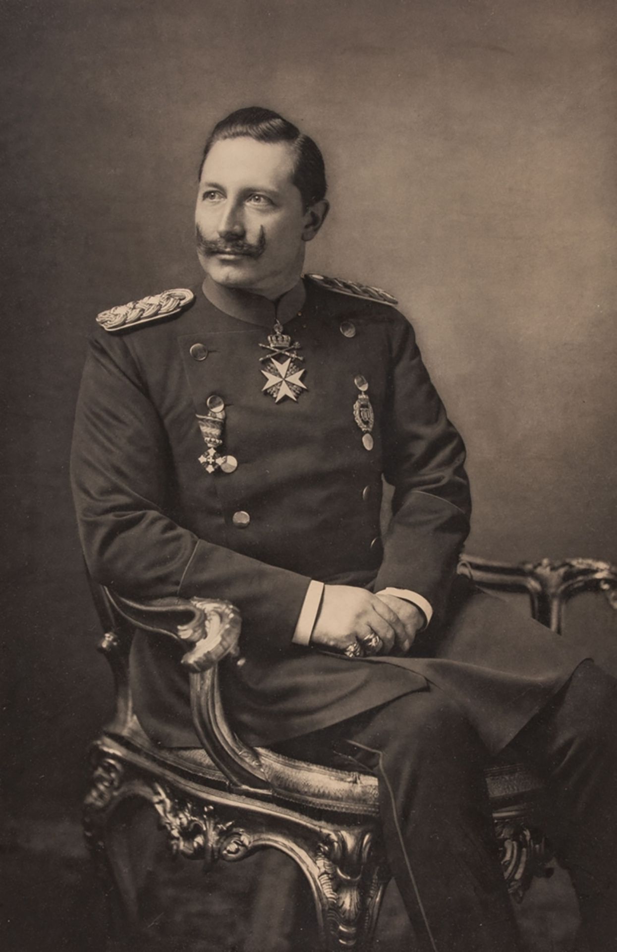 Porträt v. Kaiser Wilhelm II. mit - Bild 2 aus 2