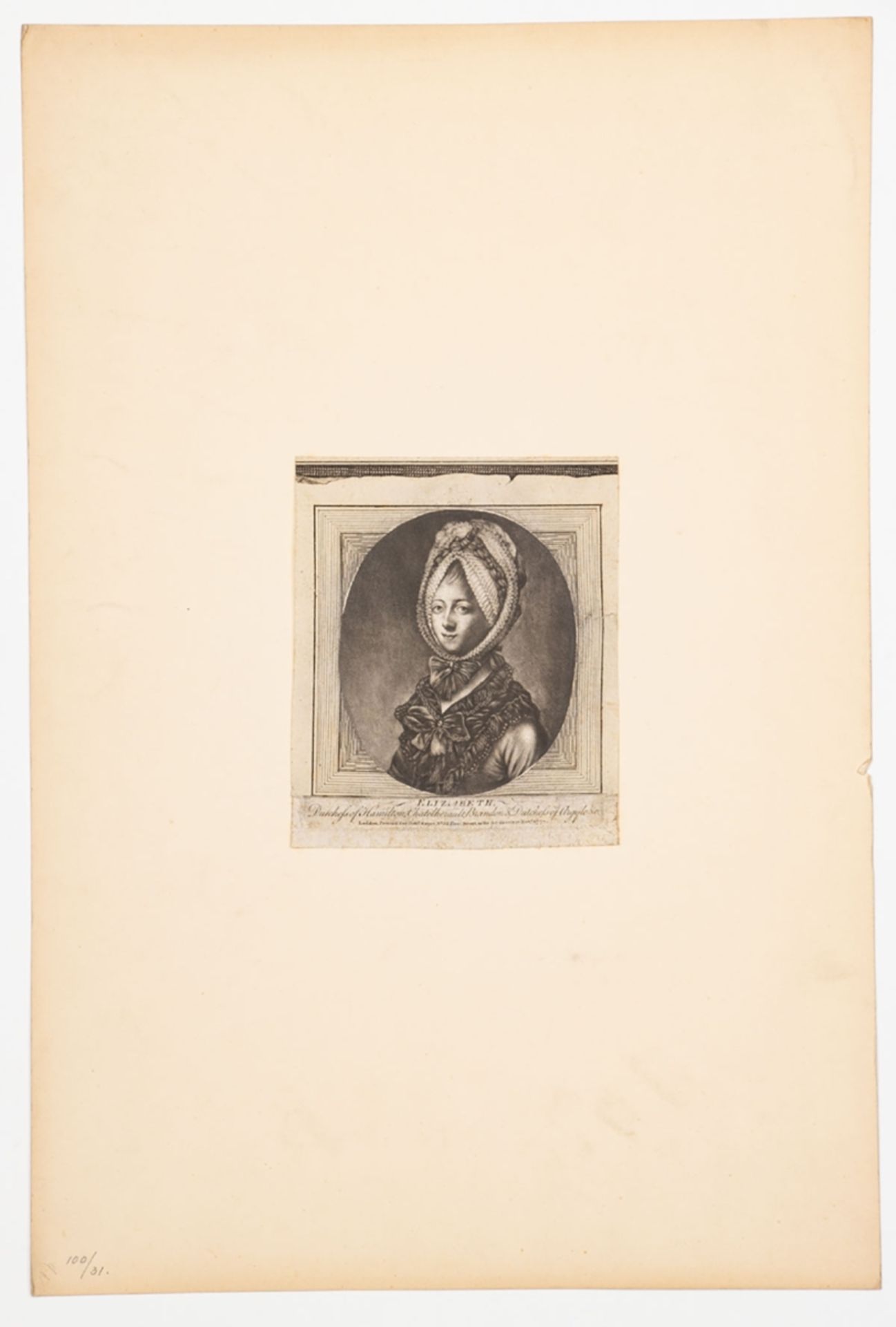 Künstler des 18. Jahrhunderts, Elizabeth - Dutchess of Hamilton - Image 2 of 2