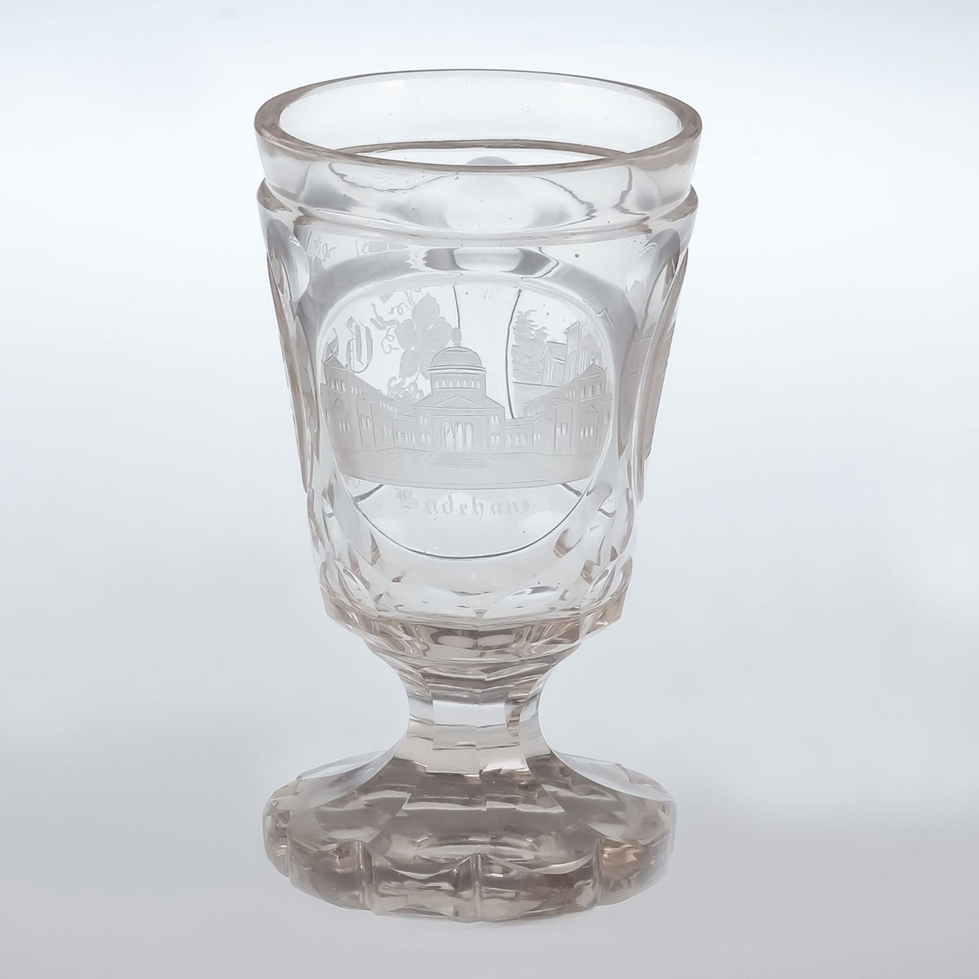 Badeglas. Biedermeier Pokal mit 3 - Bild 2 aus 3