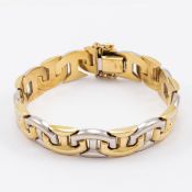 Armband - Bikolor. 585/- Gelbgold und Weißgold, gestemp. Gewicht: 27 g.