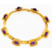 Ausgefallenes Collier mit Amethyst-Cabochons