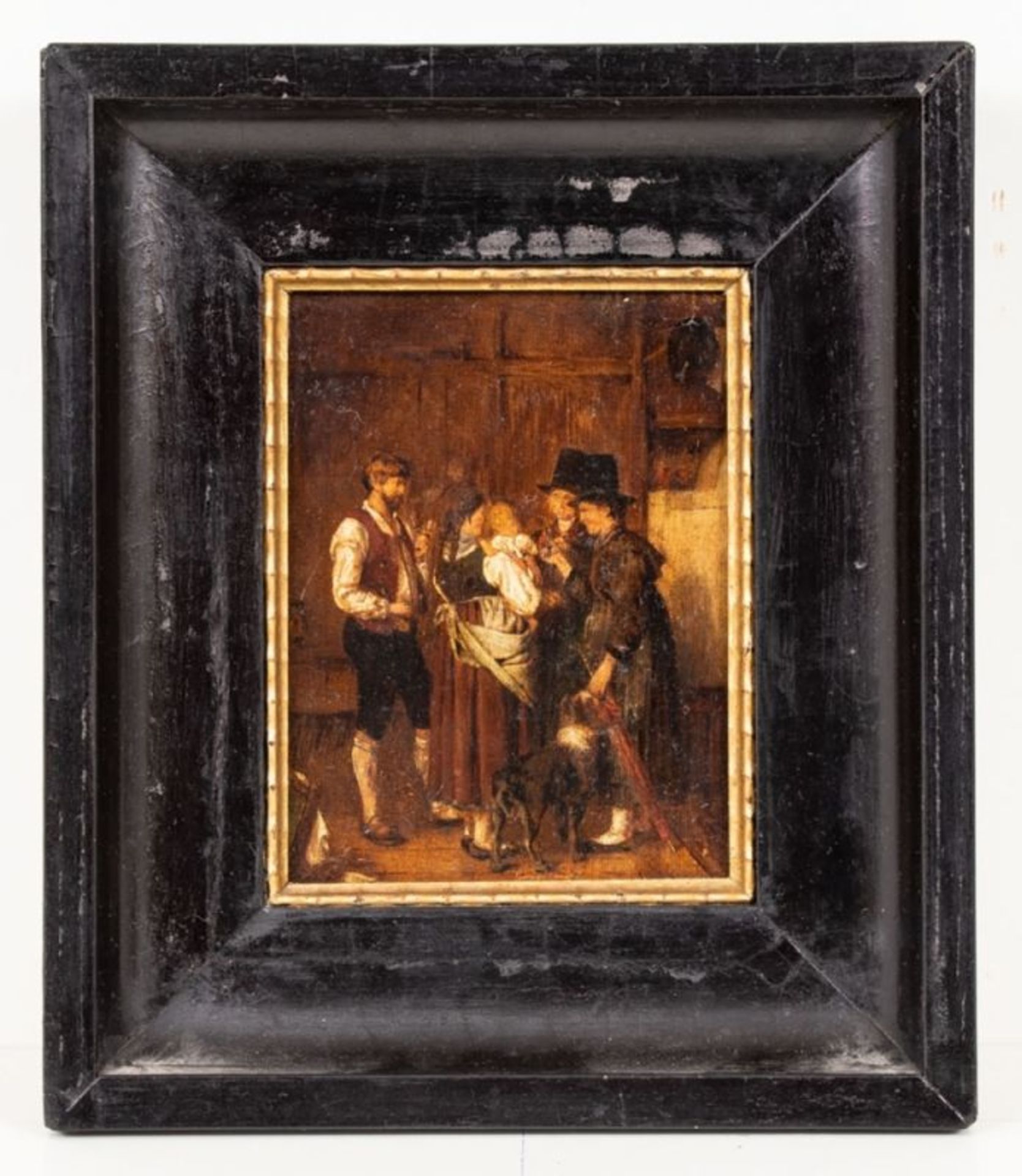 Künstler des 19. Jahrhunderts, Öl/Holz, Der Besuch - Image 2 of 2