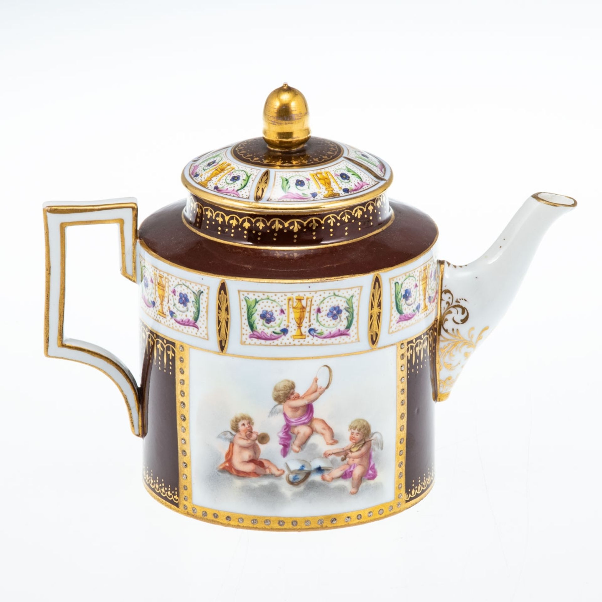 Teekanne Musizierende Putten. Meissen 1850-1924. - Bild 2 aus 2