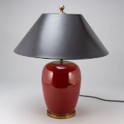 2flg. Ochsenblut Vase als Tischlampe