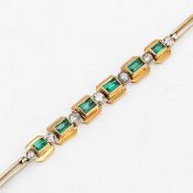 Smaragd-Armband mit Diamanten