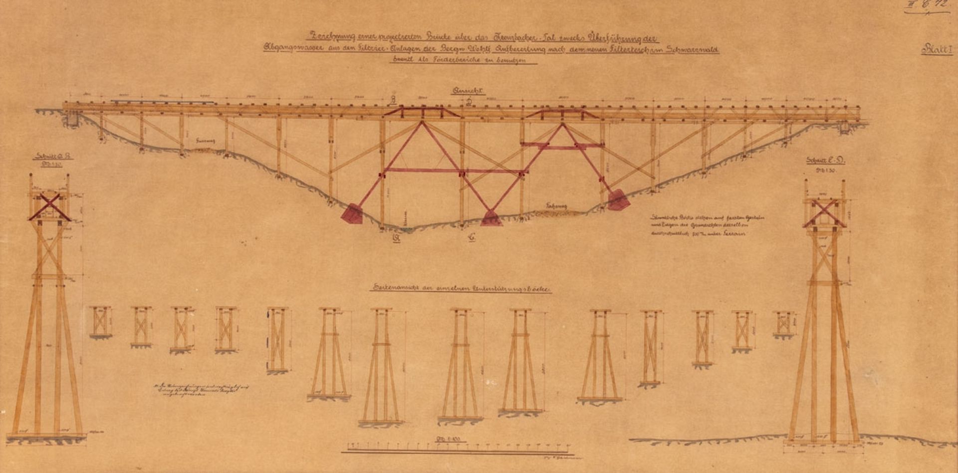 Konvolut 5 Bauzeichnungen Bad Grund, um 1900 - Bild 2 aus 11