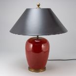 2flg. Ochsenblut Vase als Tischlampe