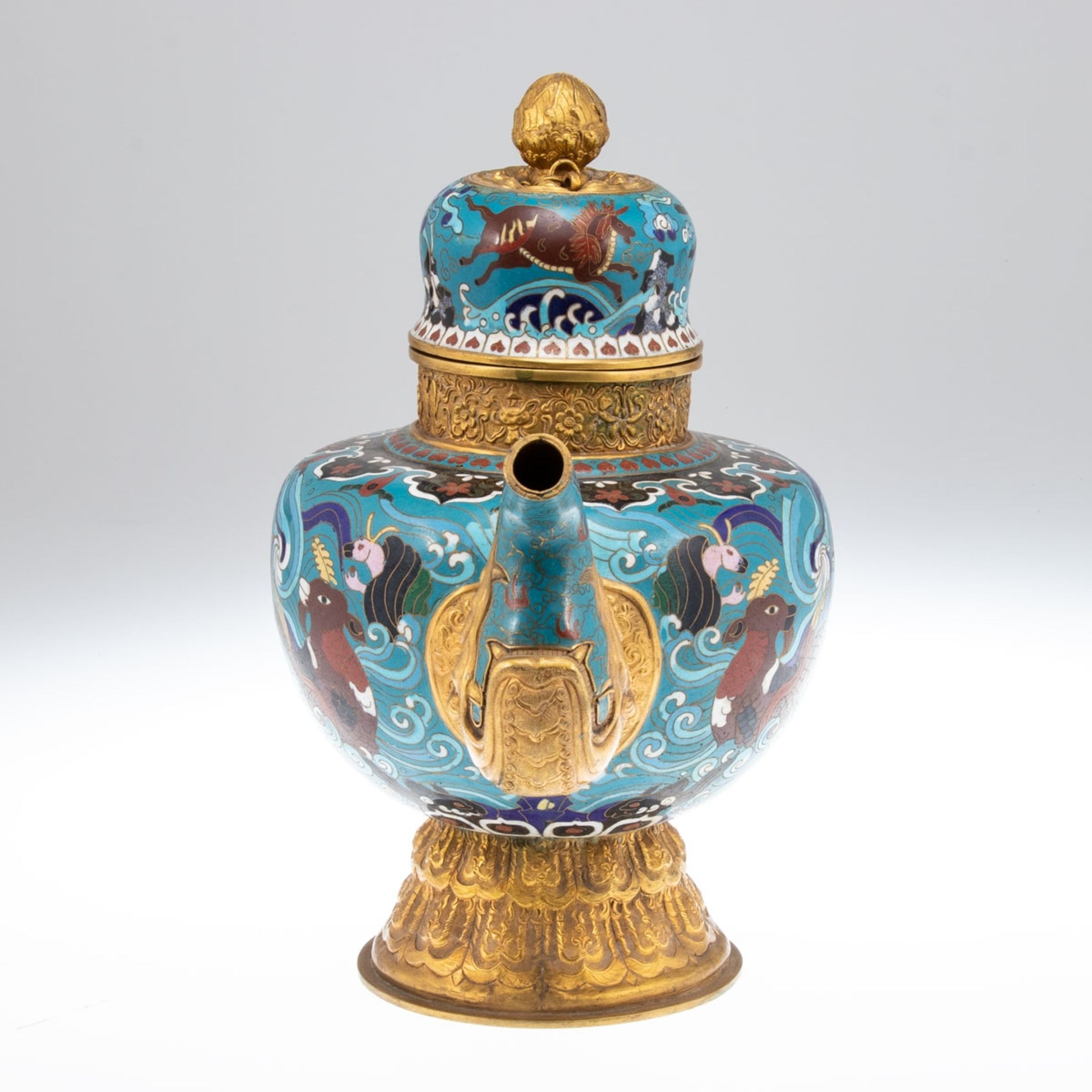 Cloisonné-Teekanne, Tibet frühes 19. Jahrhundert - Bild 3 aus 4