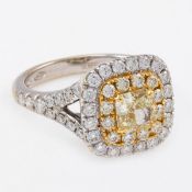 Cushion-Diamantring 1.01 ct