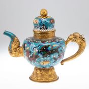 Cloisonné-Teekanne, Tibet frühes 19. Jahrhundert