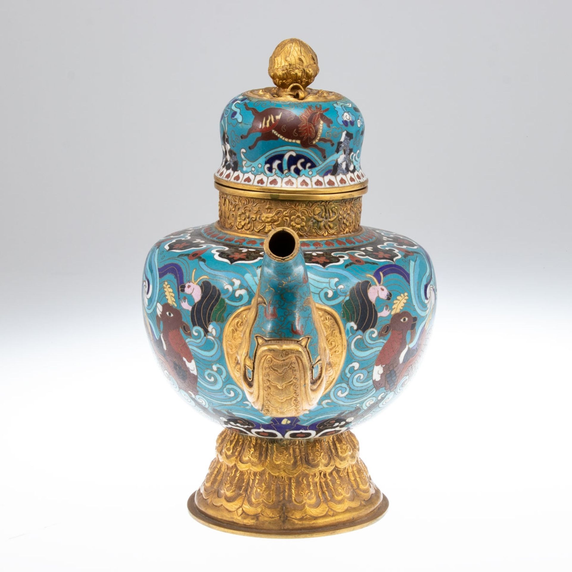 Cloisonné-Teekanne, Tibet frühes 19. Jahrhundert - Image 3 of 4