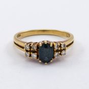 Saphir-Ring mit Brillanten