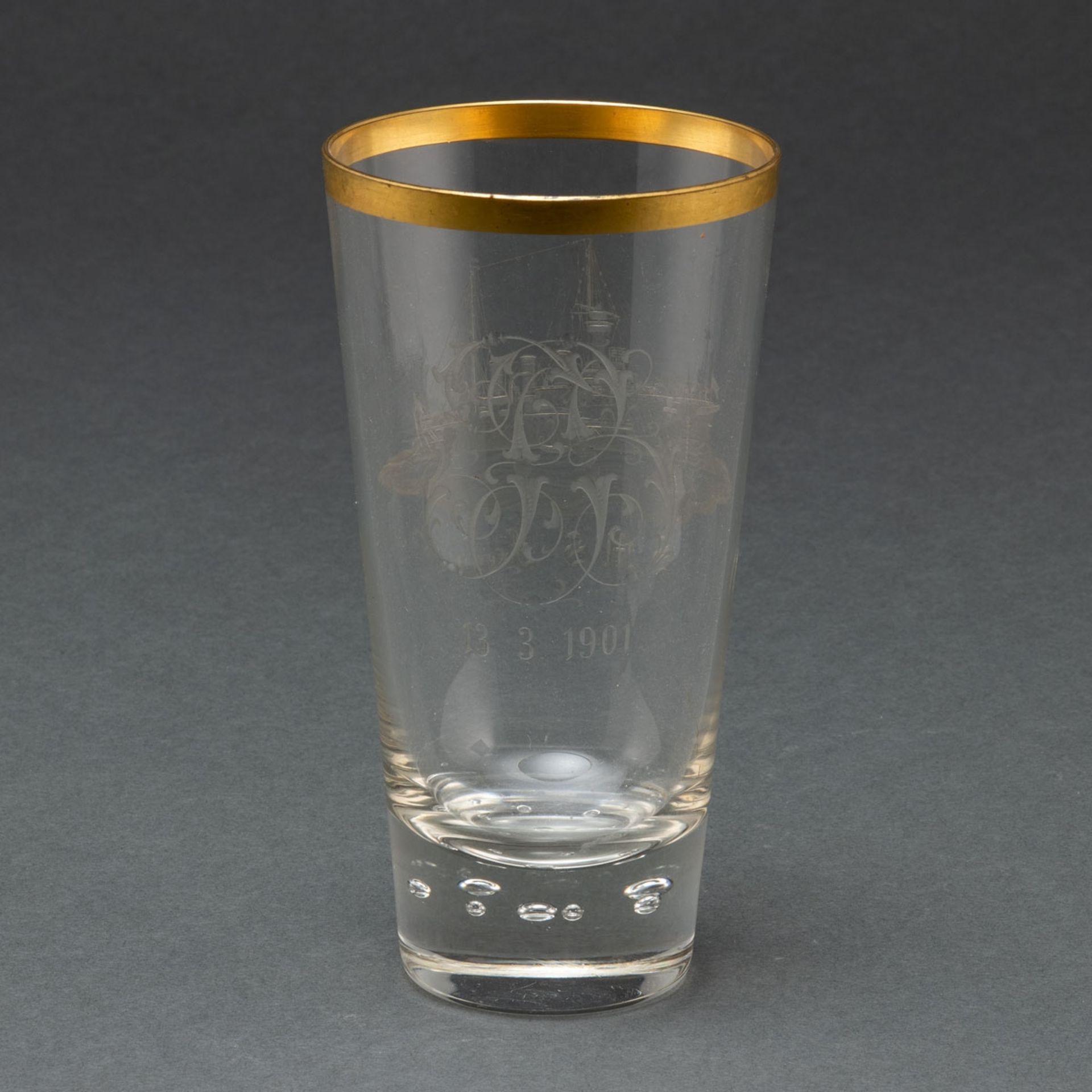 Wasserglas S.M.S. Freya. Josephinenhütte, um 1901. - Image 2 of 2