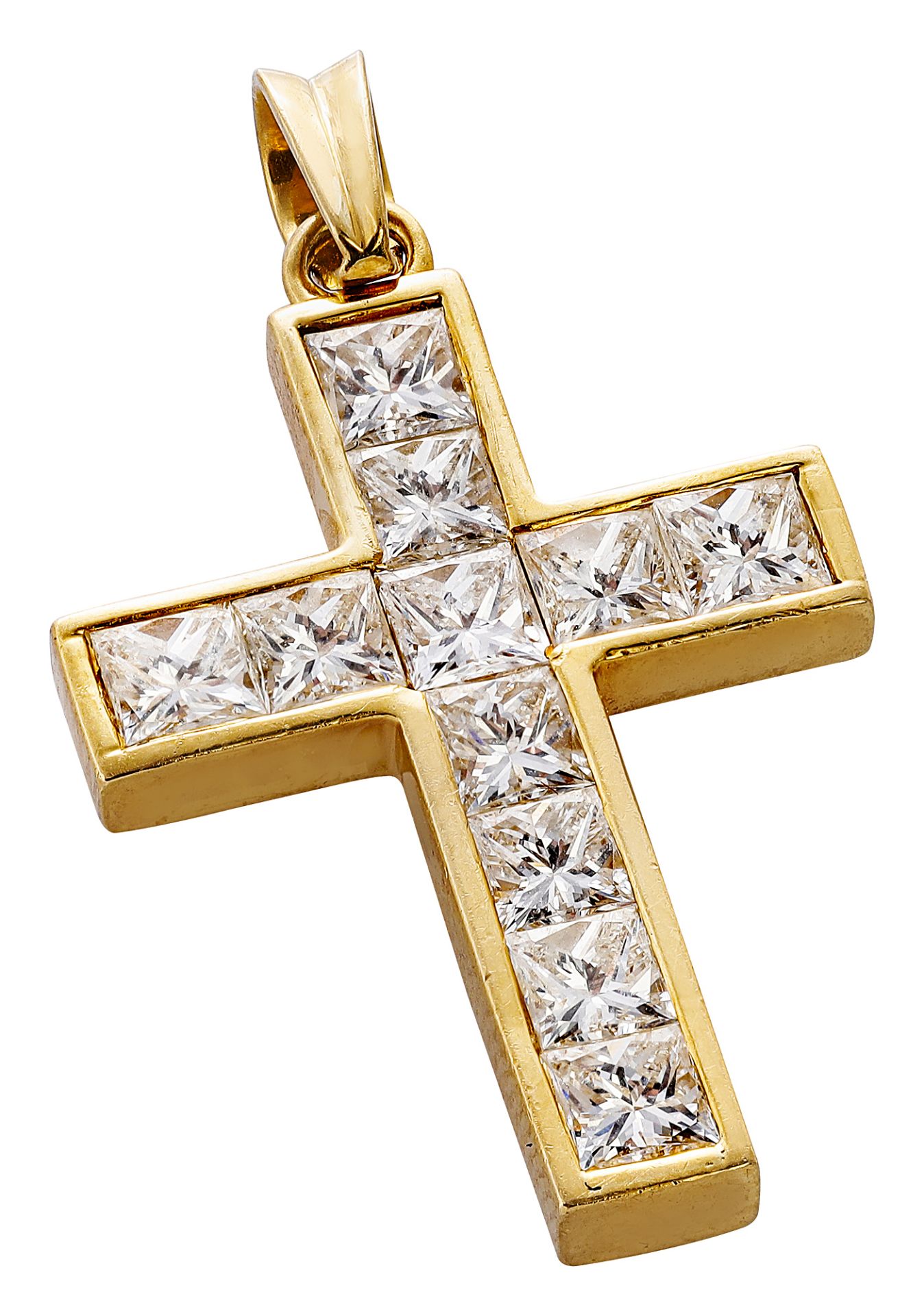 Modern cross pendant with diamonds