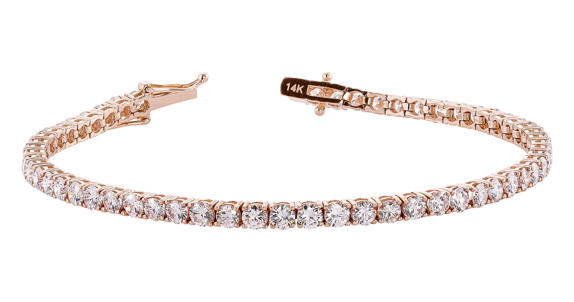 Rose gold alliance bracelet with diamonds