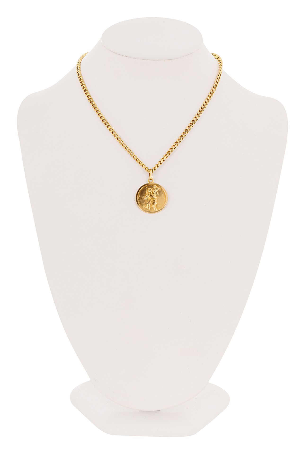Gold pendant «Patron saint of travellers» on chain