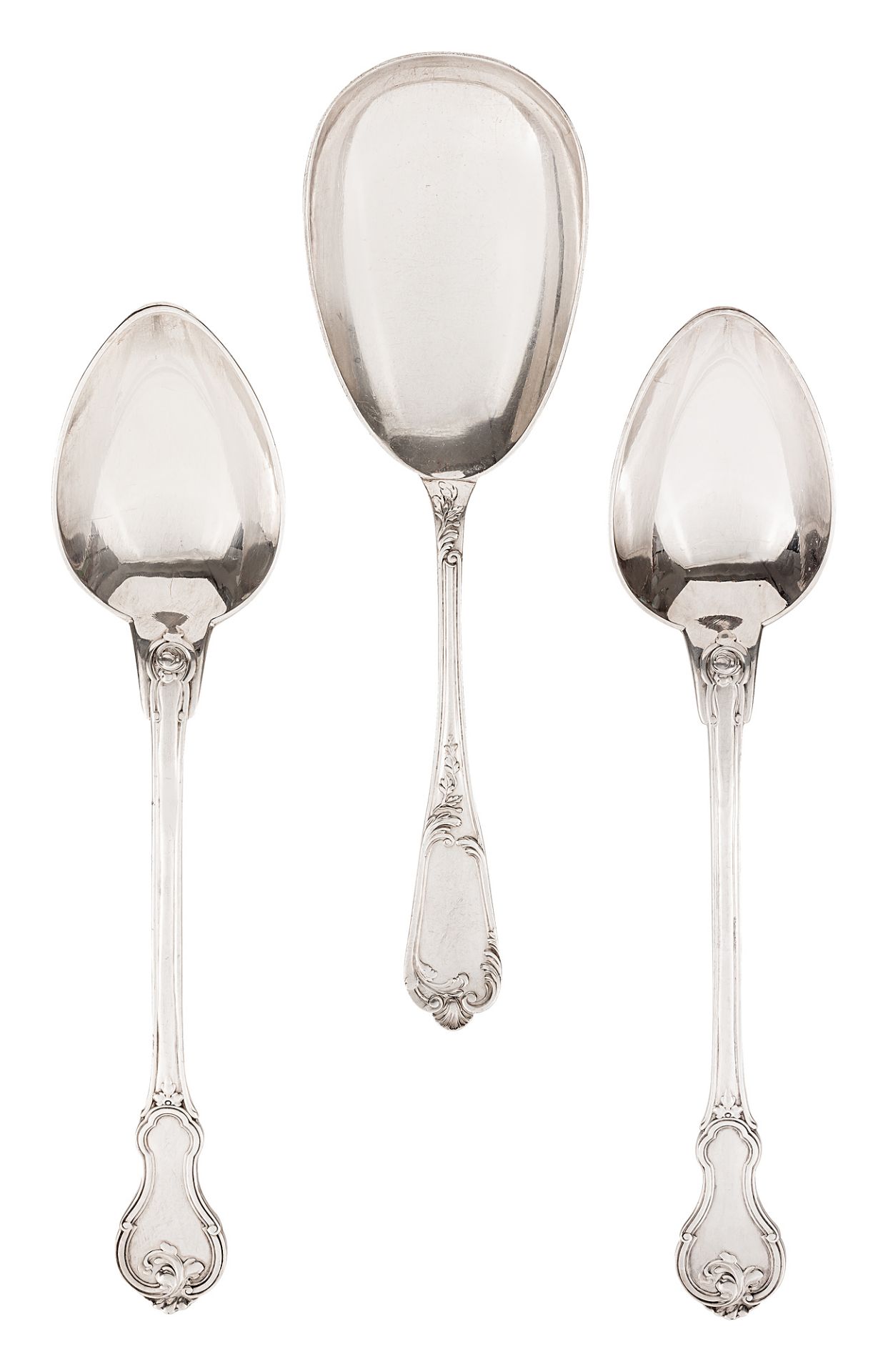 Three large serving spoons