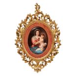 Ovale Bildplatte mit Madonna und Kind nach Bartolomé Esteban Murillo