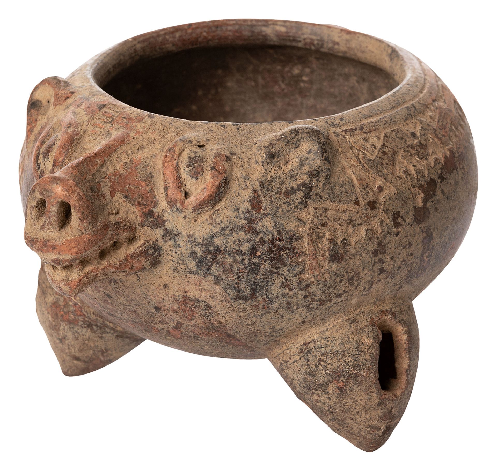 Small rattle bowl with animal face